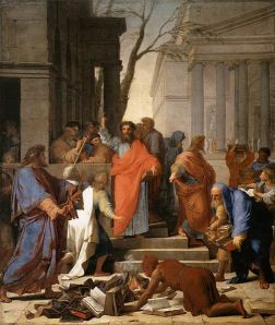The preaching of St Paul at Ephesus. Eustache Le Sueur [Public domain], via Wikimedia Commons